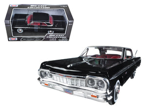 1964 Chevrolet Impala Black with Red Interior 1/24 Diecast Model Car by Motormax - Premium  from Rapidvehicles - Just $44.99! Shop now at Rapidvehicles