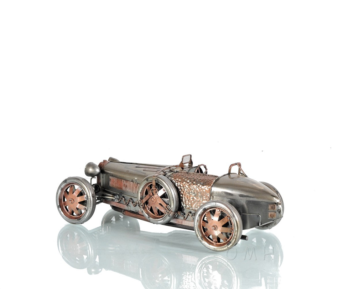 c1924 Bugatti Bronze and Silver Racecar Model Sculpture - Premium  from Rapidvehicles - Just $156.99! Shop now at Rapidvehicles