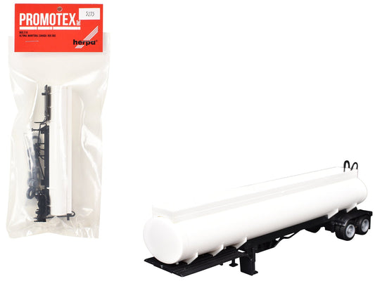 Elliptical Tanker Trailer White 1/87 (HO) Plastic Model by Promotex free shipping USA - Rapid Vehicles