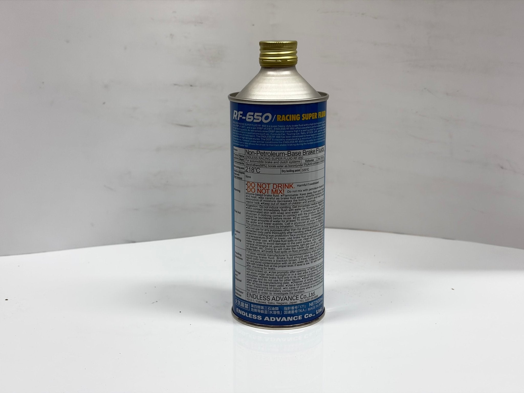 Endless RF‑650 Racing Brake Fluid 500 mL - 613°F Dry Boiling Point, Motorsport Grade RF650 - Rapid Vehicles