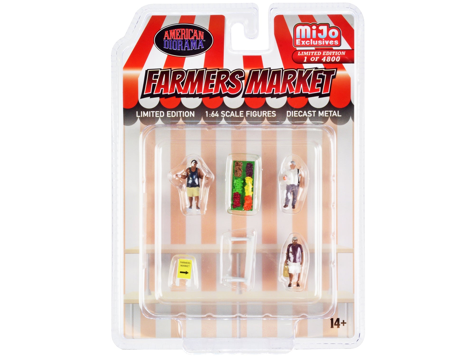 "Farmers Market" 6 piece Diecast Set (3 Figures and 3 Accessories) Limited Edition to 4800 pieces Worldwide for 1/64 Scale Models by American Diorama free shipping USA - Rapid Vehicles