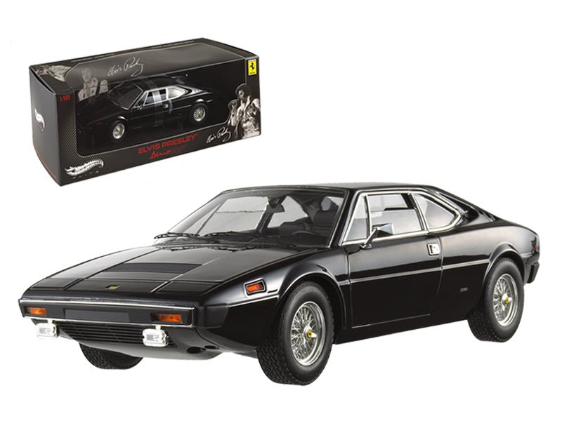 Ferrari Dino 308 GT4 Black (Elvis Presley Owned) "Elite Edition" Series 1/18 Diecast Model Car by Hot Wheels free shipping USA - Rapid Vehicles