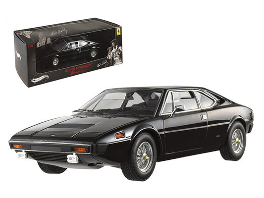 Ferrari Dino 308 GT4 Black (Elvis Presley Owned) "Elite Edition" Series 1/18 Diecast Model Car by Hot Wheels free shipping USA - Rapid Vehicles