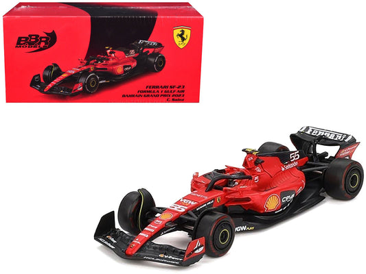 Ferrari SF - 23 55 Carlos Sainz Formula One F1 "Bahrain GP" (2023) 1/64 Diecast Model Car by BBR free shipping USA - Rapid Vehicles