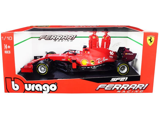 Ferrari SF21 16 Charles Leclerc Formula One F1 Car "Ferrari Racing" Series 1/18 Diecast Model Car by Bburago free shipping USA - Rapid Vehicles