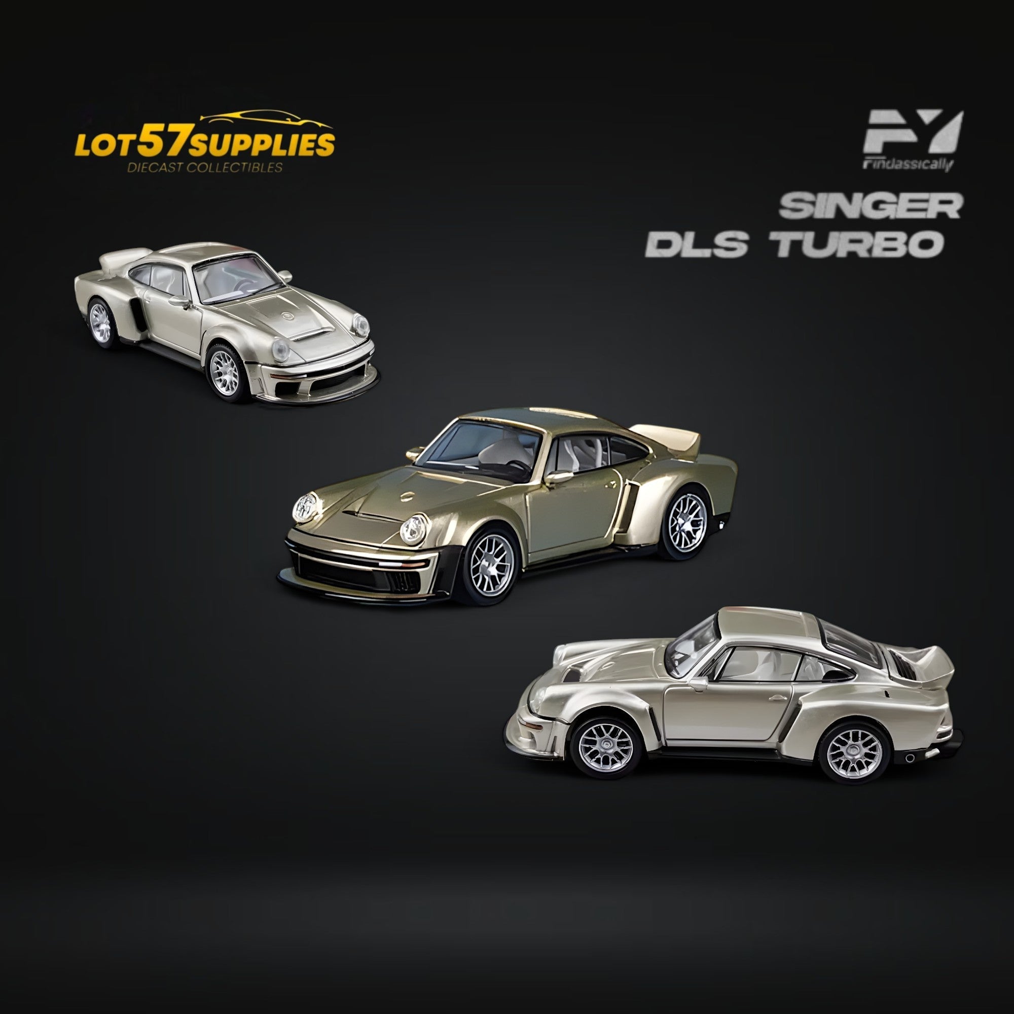 FindClassically Porsche Singer DLS Turbo Gold 1:64 - Rapid Vehicles
