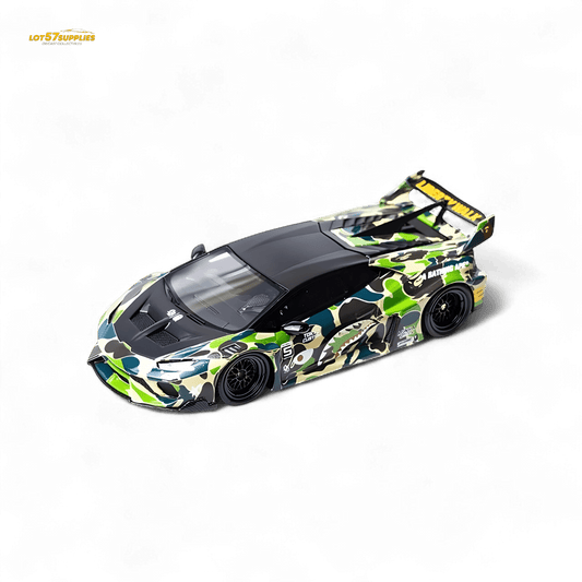 Flame Lamborghini Huracan LP610-4 LWBK WideBody Camouflage 1:64 - Rapid Vehicles