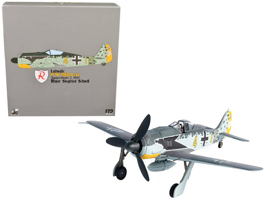 Focke - Wulf FW 190A - 4 Fighter Aircraft "Major Siegfried Schnell, Luftwaffe, JG2, France" (1943) 1/72 Diecast Model by JC Wings free shipping USA - Rapid Vehicles