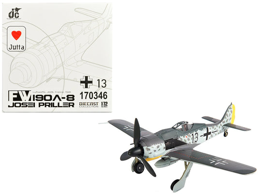 Focke - Wulf Fw 190A - 8 Fighter Aircraft "JG 26 Schlageter France" (1945) German Luftwaffe 1/72 Diecast Model by JC Wings free shipping USA - Rapid Vehicles
