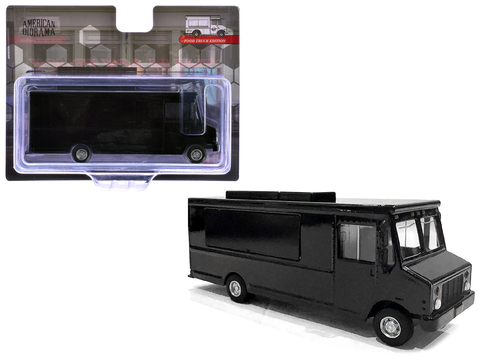 Food Truck Plain Black 1/64 Diecast Model by American Diorama free shipping USA - Rapid Vehicles
