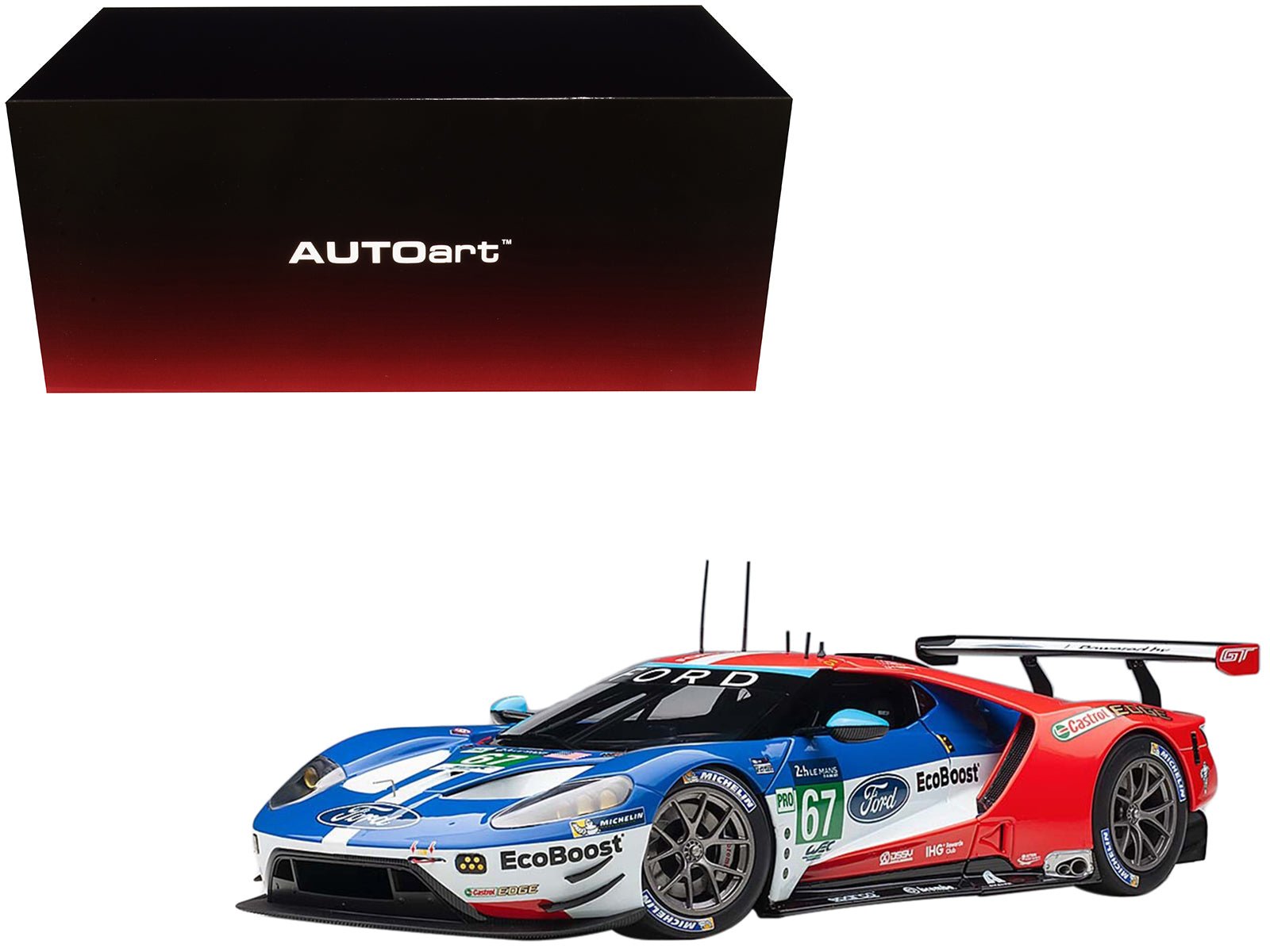 Ford GT 67 Harry Tincknell - Andy Priaulx - Pipo Derani "Ford Chip Ganassi Team UK" 24H Le Mans (2017) 1/18 Model Car by Autoart free shipping USA - Rapid Vehicles
