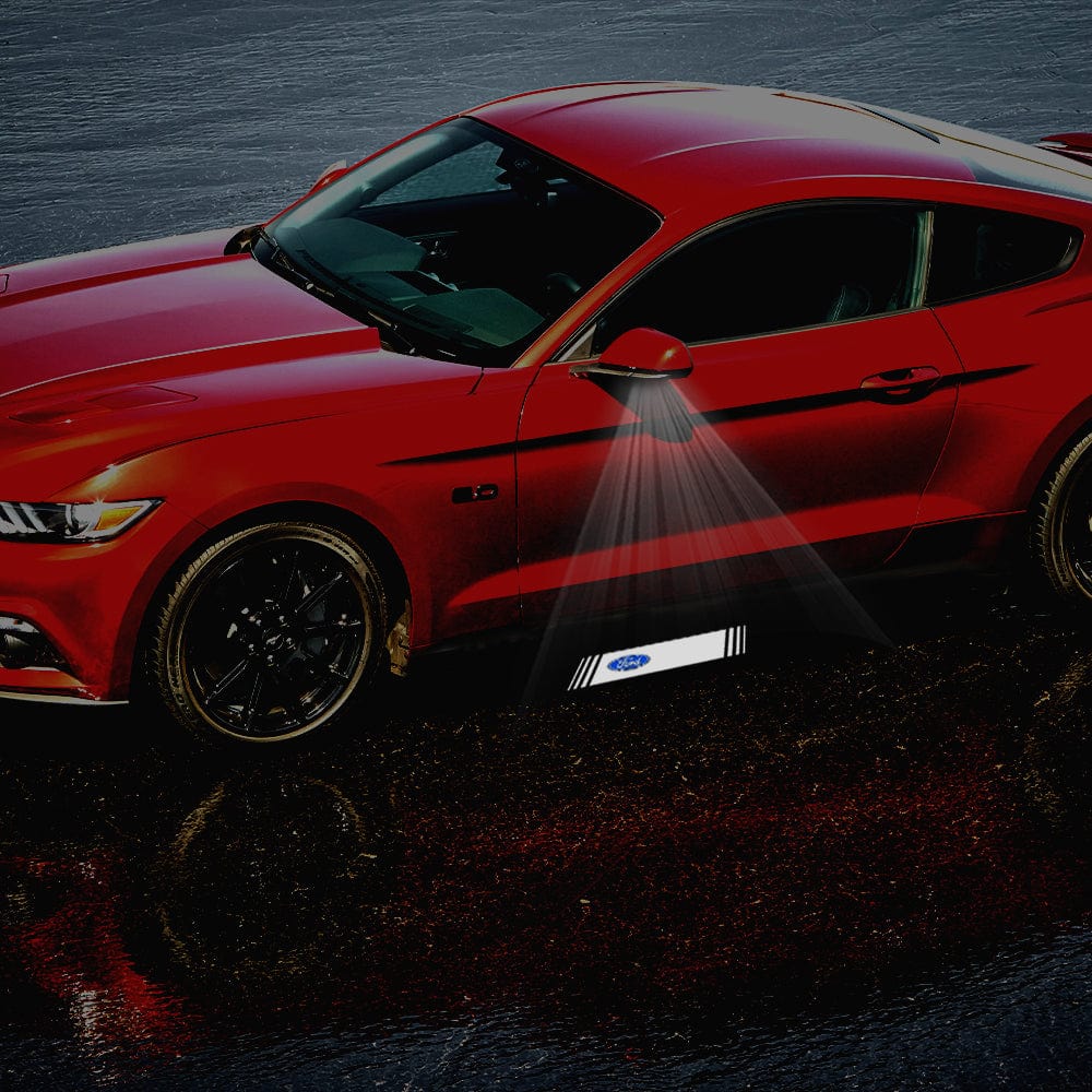 LED Side Mirror MACH1 Projector Puddle Lights Pair for Ford Mustang 2013-2026