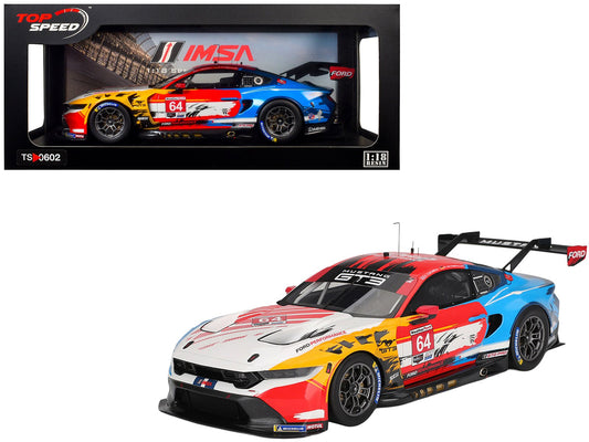 Ford Mustang GT3 64 Mike Rockenfeller - Harry Tincknell "Ford Multimatic Motorsports" "Motul Course de Monterey - Laguna Seca" (2024) 1/18 Model Car by Top Speed free shipping USA - Rapid Vehicles