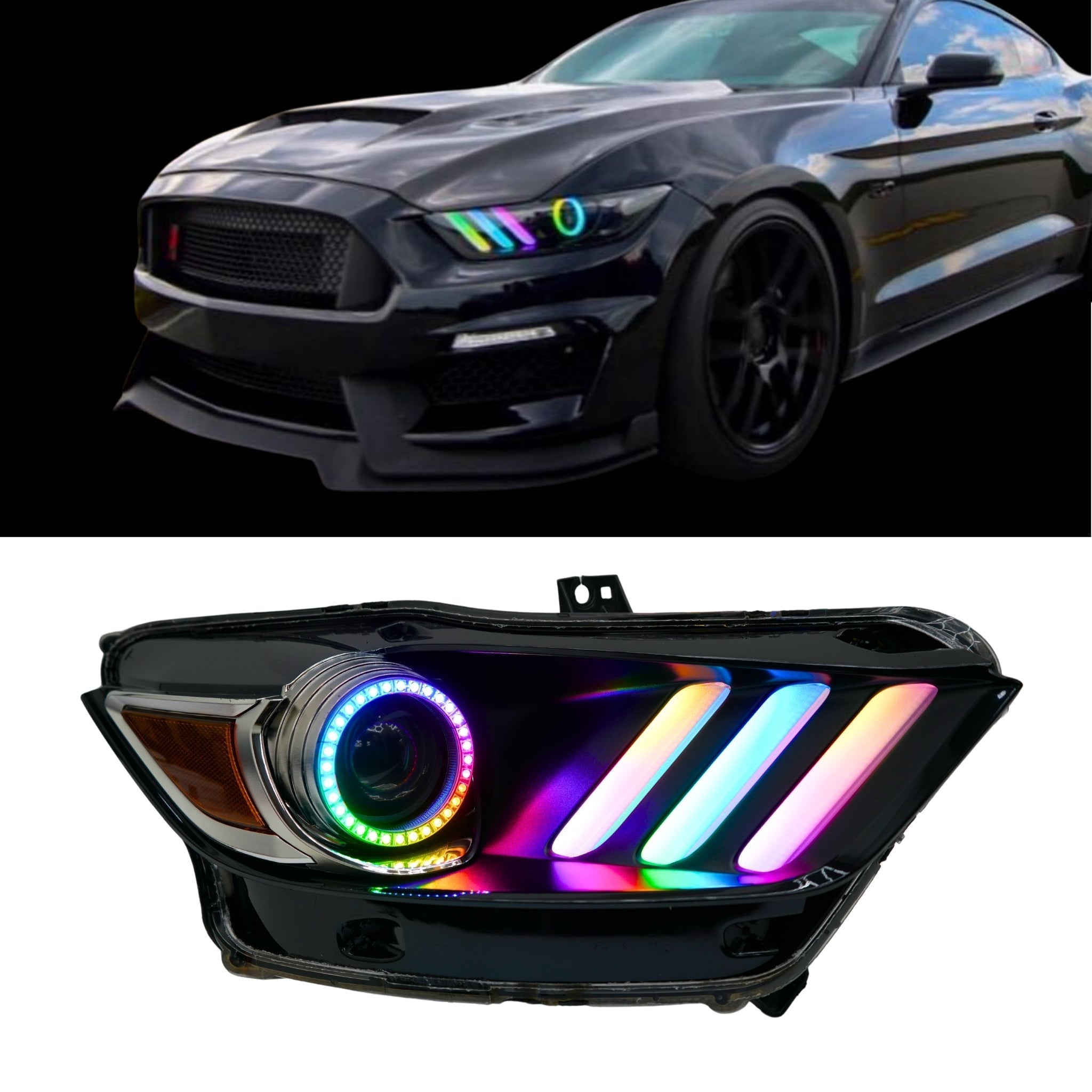 Ford Mustang Multicolor Flow Series DRL Boards (2015-2017) - Rapid Vehicles
