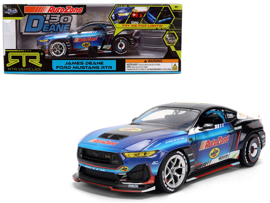 Ford Mustang RTR 130 James Deane "AutoZone" "Formula Drift PRO Championship" (2025) with Lights "RTR Vehicles" Series 1/24 Diecast Model Car by Jada free shipping USA - Rapid Vehicles