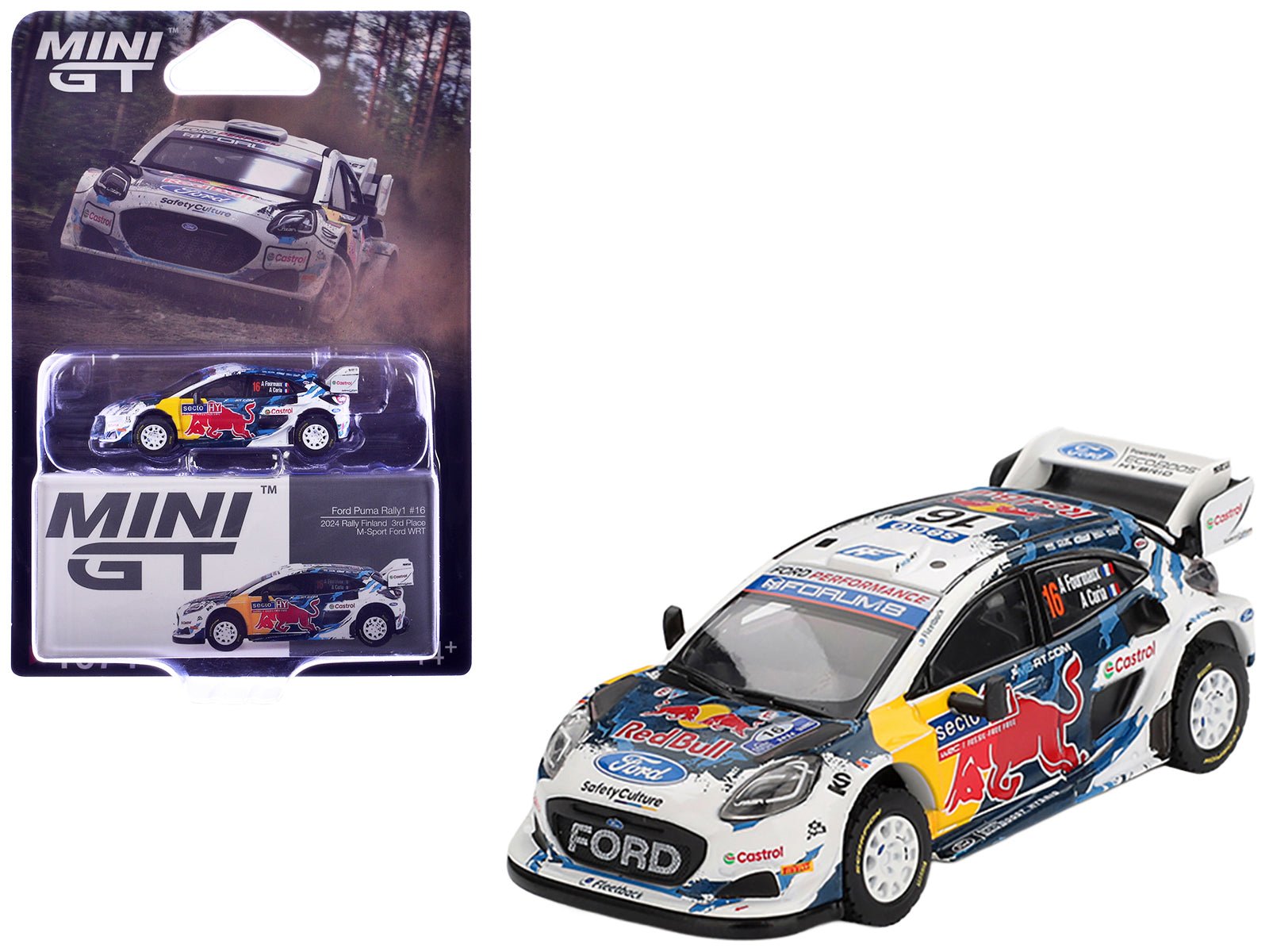 Ford Puma Rally1 16 Adrien Fourmaux - Alexandre Coria "M - Sport Ford WRT" 3rd Place "Rally Finland" (2024) Limited Edition 1/64 Diecast Model Car by Mini GT free shipping USA - Rapid Vehicles