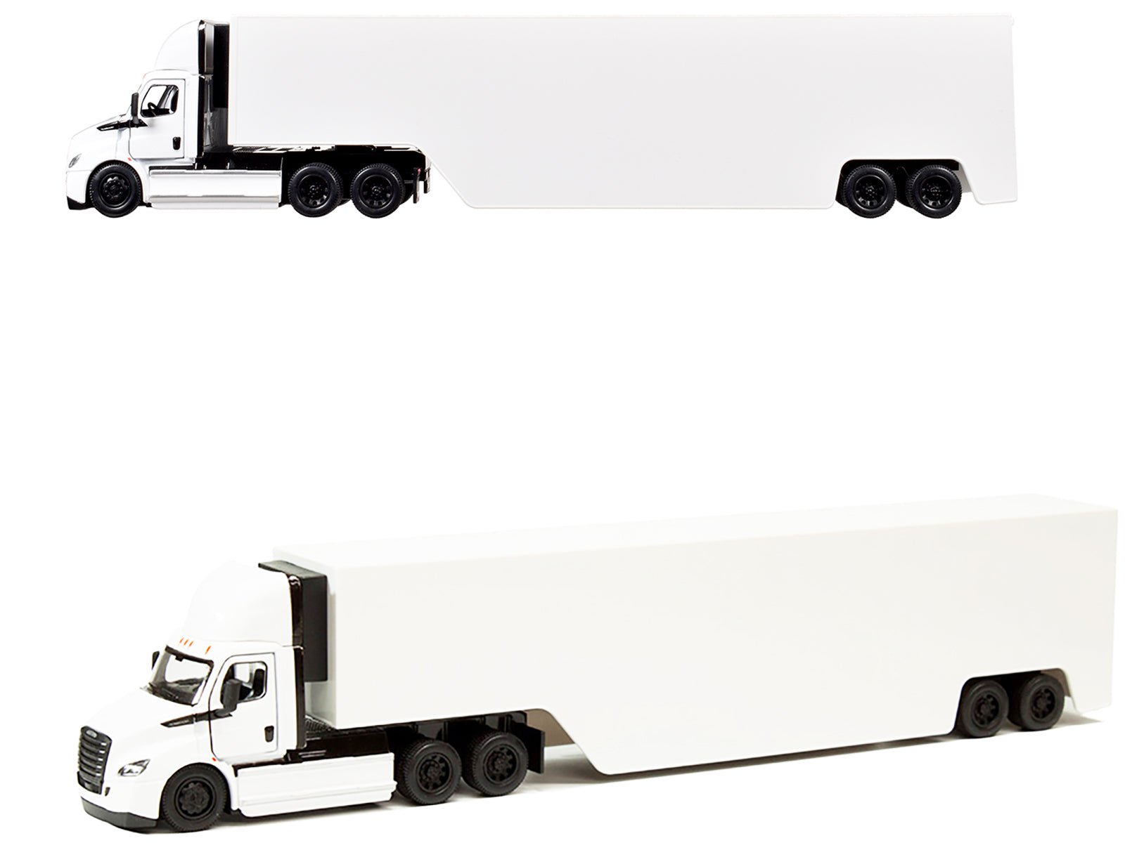 Freightliner eCascadia Truck with Container Trailer White 1/62 Diecast Model Car by Kinsmart free shipping USA - Rapid Vehicles