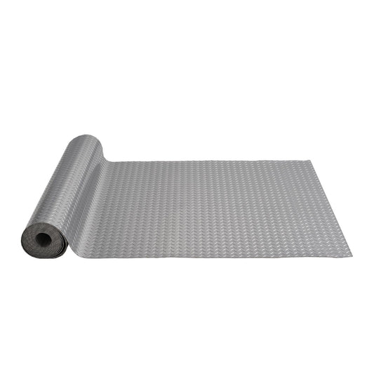 Garage Floor Mat 4.9x13ft Vinyl Garage Flooring Roll Anti-Slide Diamond Texture Silver Garage Mats for Under Car 63.7sqft Covering Space DIY PVC Garage Floor Mat for Gyms Boats Car Trailer - Rapid Vehicles