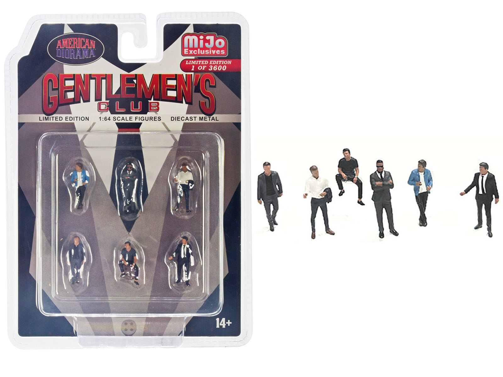 "Gentlemen's Club" 6 piece Diecast Figure Set (6 Figures) Limited Edition to 3600 pieces Worldwide for 1/64 Scale Models by American Diorama free shipping USA - Rapid Vehicles