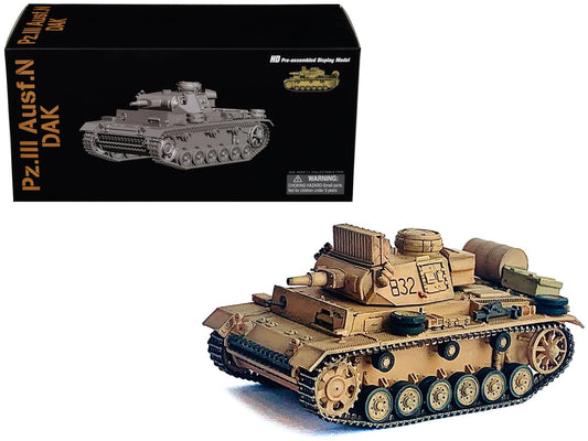 Germany Pz.Kpfw.III Ausf.N DAK Tank 832 "s.Pz.Abt.501 Tunisia" (1942/43) "NEO Dragon Armor" Series 1/72 Plastic Model by Dragon Models free shipping USA - Rapid Vehicles