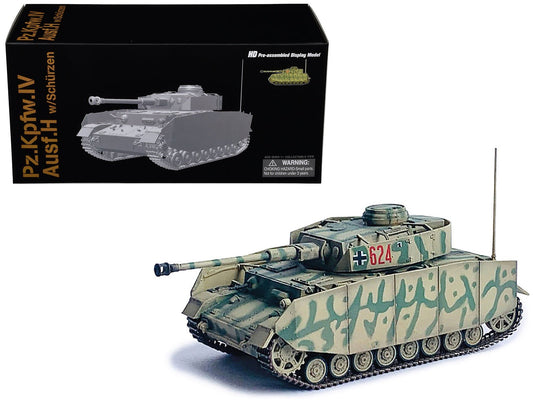 Germany Pz.Kpfw.IV Ausf.H with Schurzen Tank 624 "3.Pz.Div. Ukraine" (1943) "NEO Dragon Armor" Series 1/72 Plastic Model by Dragon Models free shipping USA - Rapid Vehicles