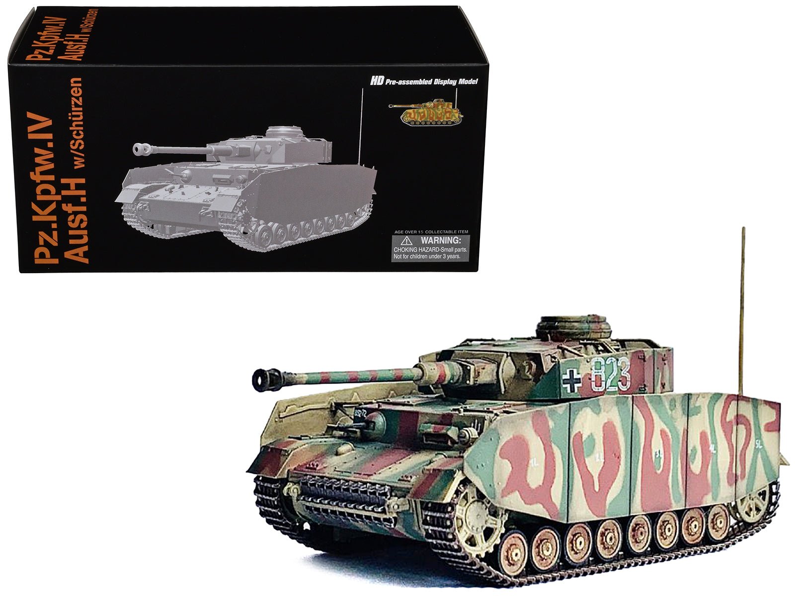 Germany Pz.Kpfw.IV Ausf.H with Schurzen Tank 823 "2.Pz.Div. Normandy" (1944) "NEO Dragon Armor" Series 1/72 Plastic Model by Dragon Models free shipping USA - Rapid Vehicles