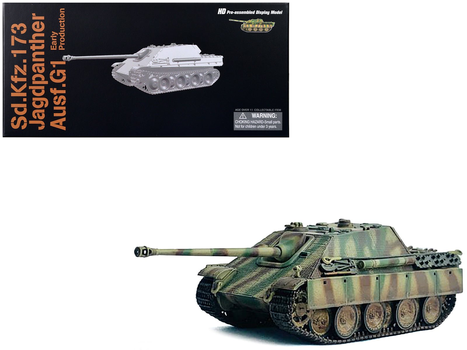 Germany Sd.Kfz.173 Jagdpanther Ausf.G1 Early Production Tank "s.Pz.Abt.654 Ruhr Pocket" (1945) "NEO Dragon Armor" Series 1/72 Plastic Model by Dragon Models free shipping USA - Rapid Vehicles