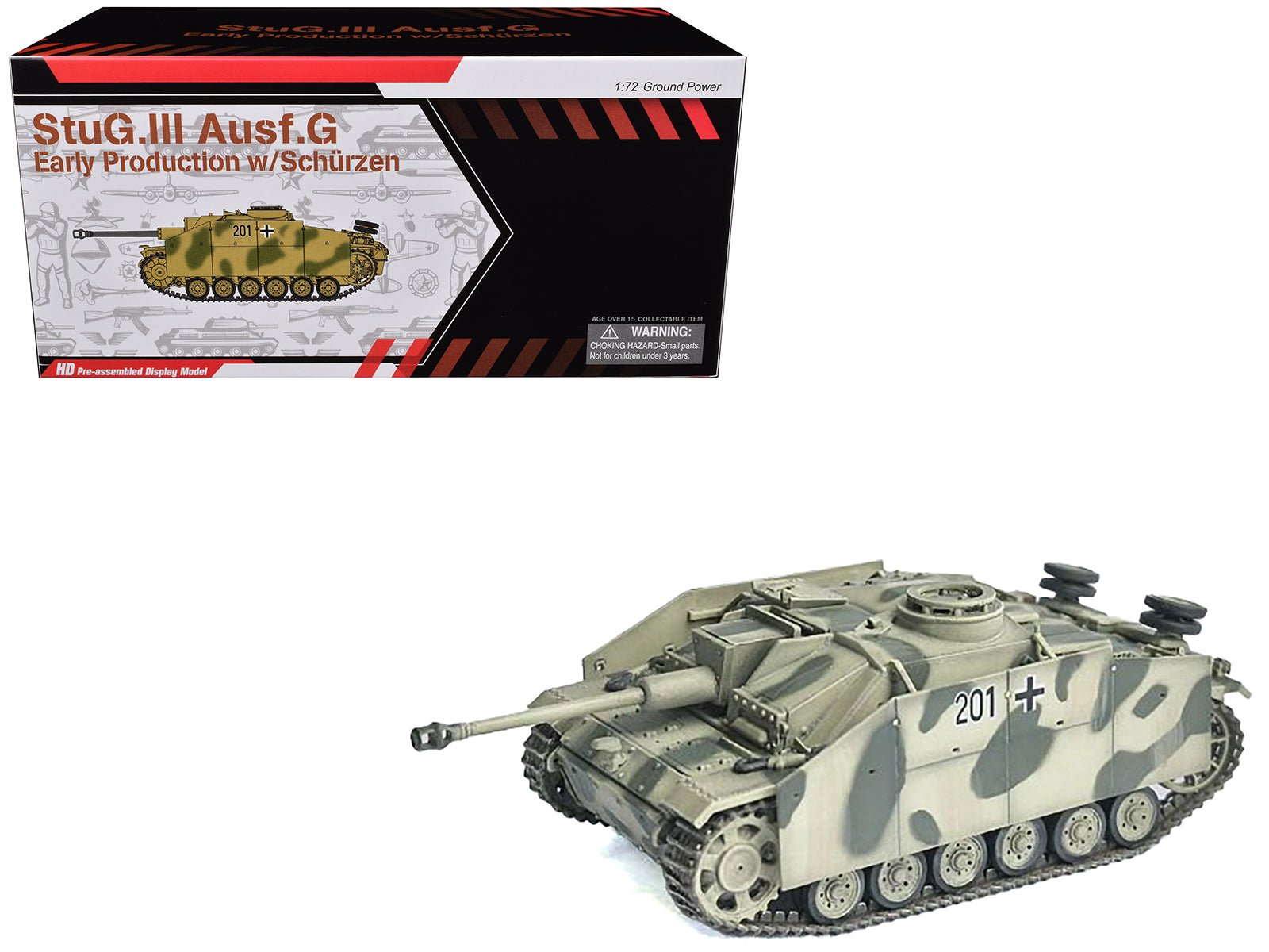 Germany StuG.III Ausf.G Early Production Tank with Schurzen 201 "StuG Brigade 242 Italy" (1943) "NEO Dragon Armor" Series 1/72 Plastic Model by Dragon Models free shipping USA - Rapid Vehicles