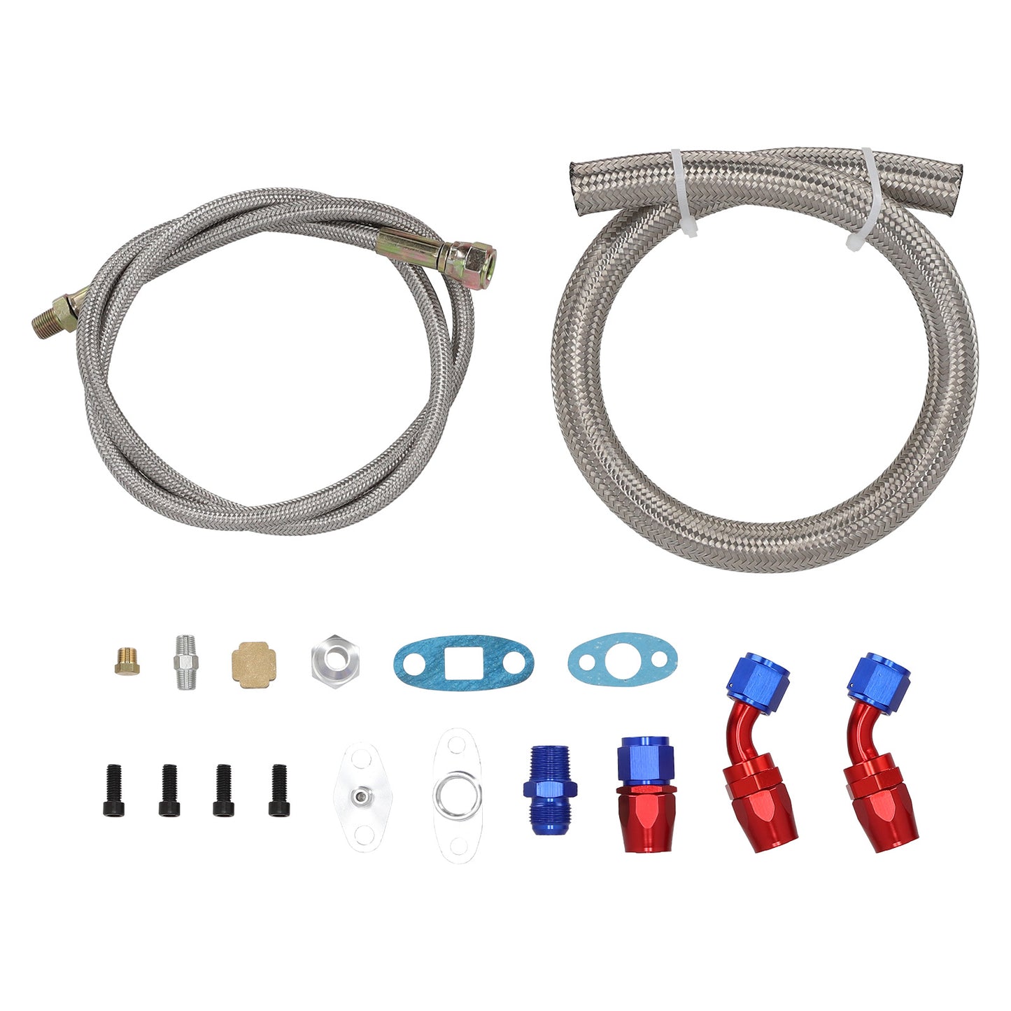 Turbo Pressure T3 T4 T04E Universal Turbo kit  Stage III+Wastegate+Turbo Intercooler++Piping Oil Line 10PC Turbocharger Kit