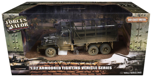 GMC CCKW - 353B Cargo Truck "1st Infantry Division Weymouth England World War II" (1945) United States Army with Figures "Armoured Fighting Vehicle" Series 1/32 Diecast Model by Forces of Valor free shipping USA - Rapid Vehicles