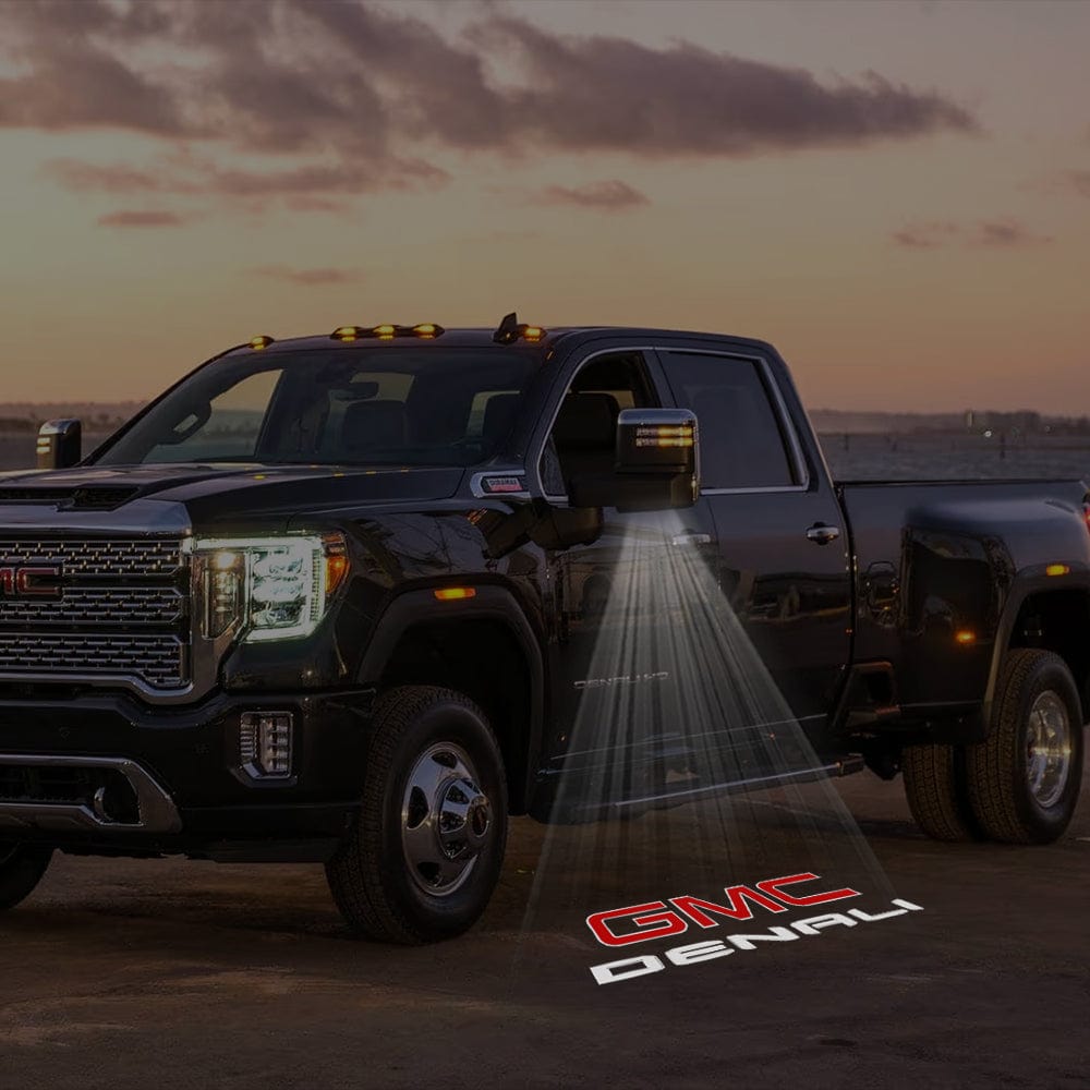 GMC Sierra Premium Side Wing Mirror Puddle Lights Various Designs 2015-2026