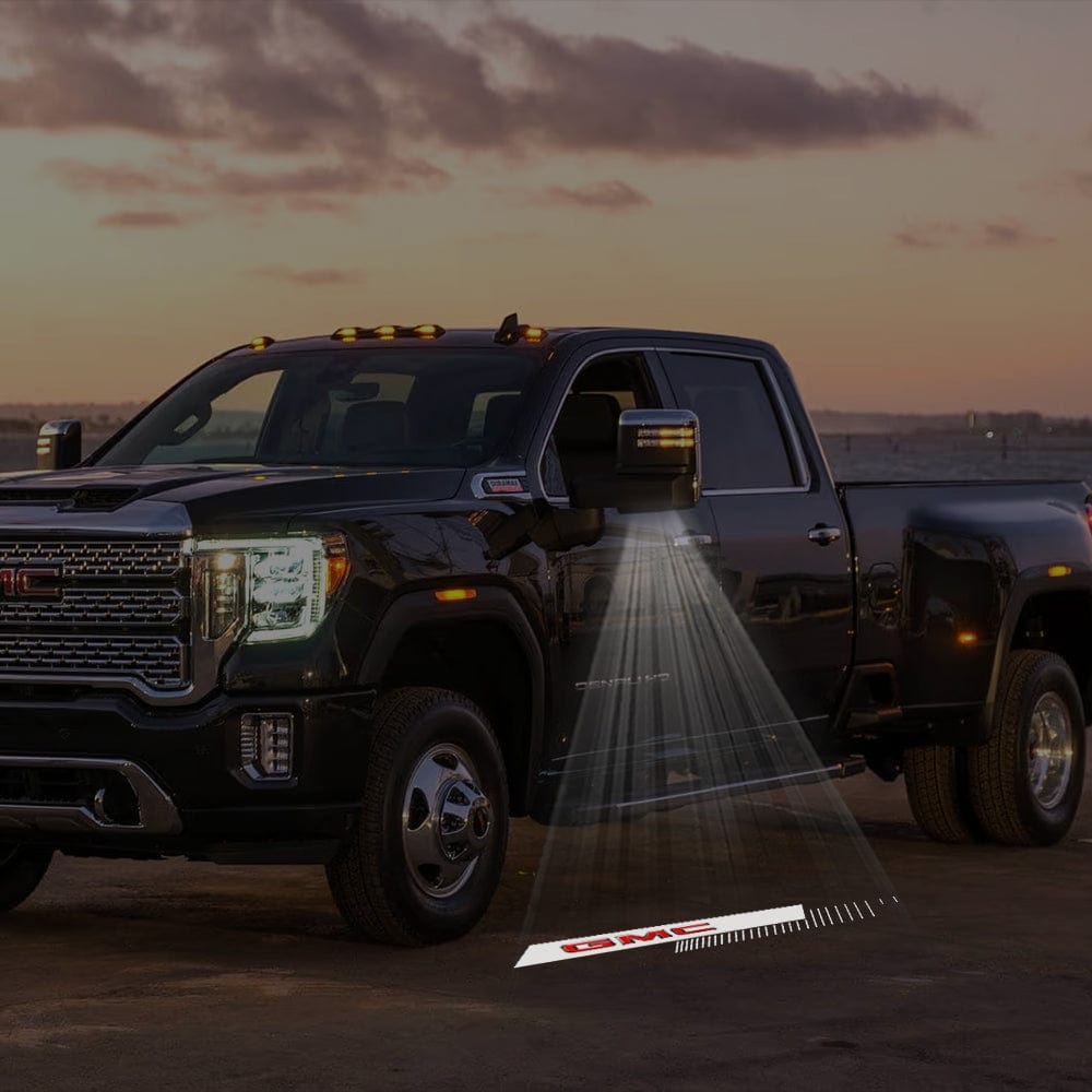 GMC Sierra Premium Side Wing Mirror Puddle Lights Various Designs 2015-2026