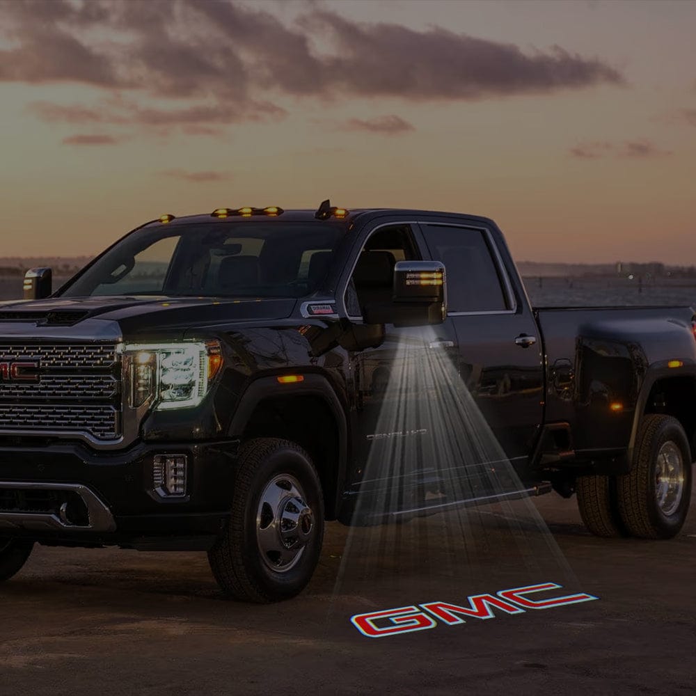 GMC Sierra Premium Side Wing Mirror Puddle Lights Various Designs 2015-2026