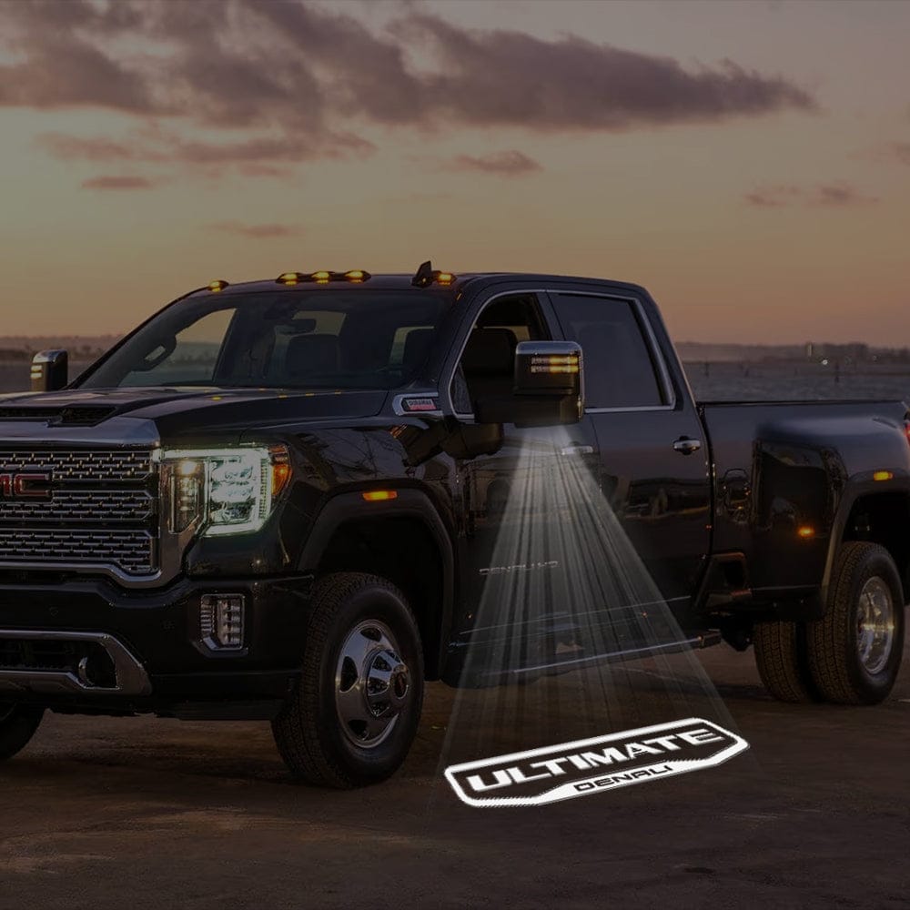GMC Sierra Premium Side Wing Mirror Puddle Lights Various Designs 2015-2026