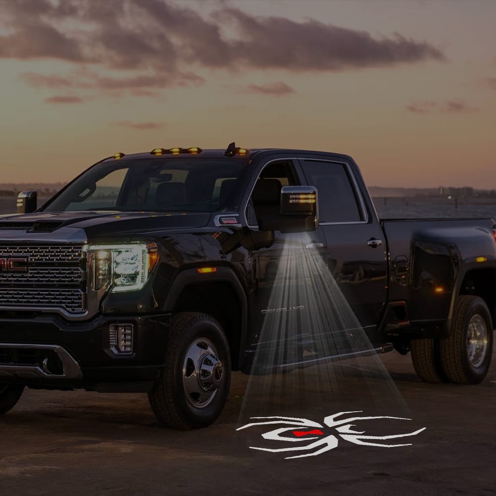 GMC Sierra Premium Side Wing Mirror Puddle Lights Various Designs 2015-2026