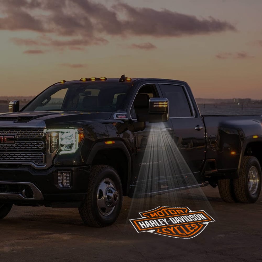GMC Sierra Premium Side Wing Mirror Puddle Lights Various Designs 2015-2026