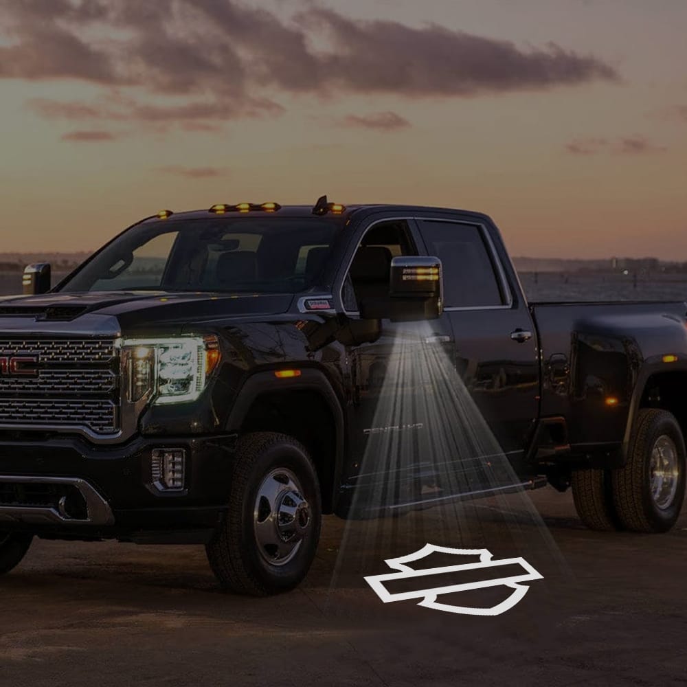 GMC Sierra Premium Side Wing Mirror Puddle Lights Various Designs 2015-2026