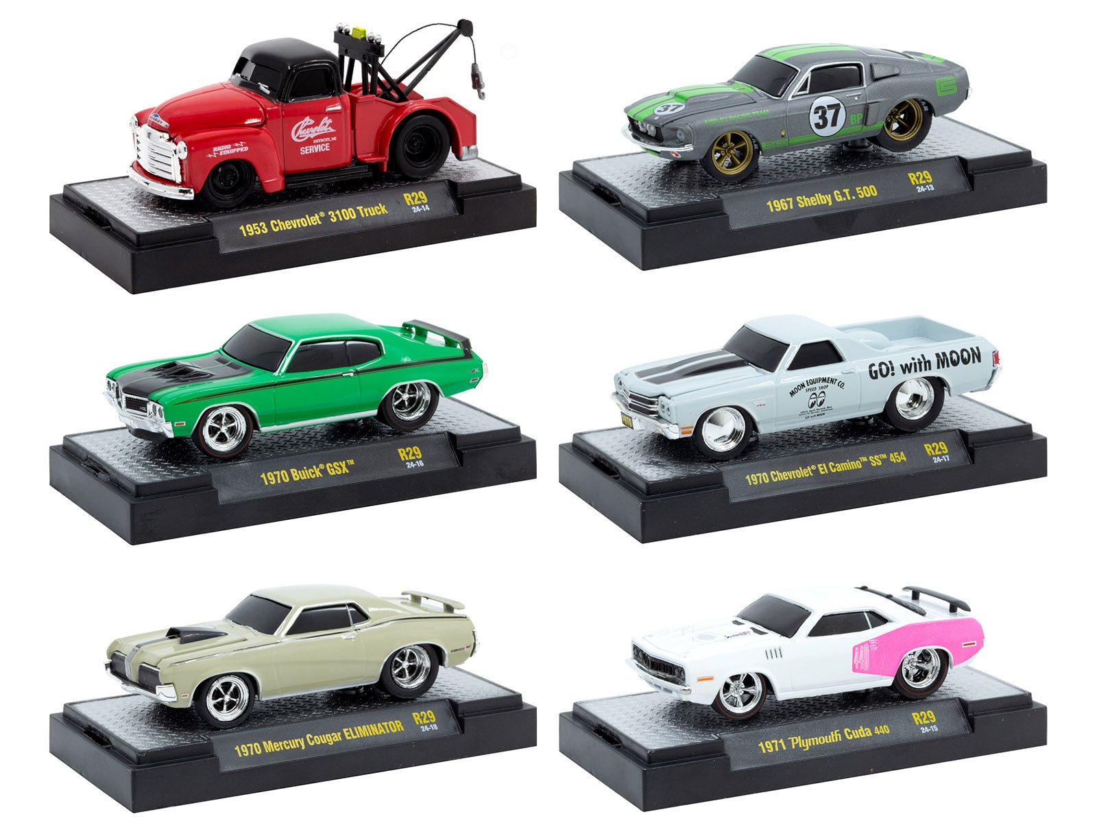 "Ground Pounders" 6 Cars Set Release 29 IN DISPLAY CASES Limited Edition 1/64 Diecast Model Cars by M2 Machines free shipping USA - Rapid Vehicles