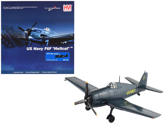 Grumman F6F - 5 Hellcat Fighter Aircraft "Blue Angels 2" (1946) United States Navy "Air Power Series" 1/72 Diecast Model by Hobby Master free shipping USA - Rapid Vehicles
