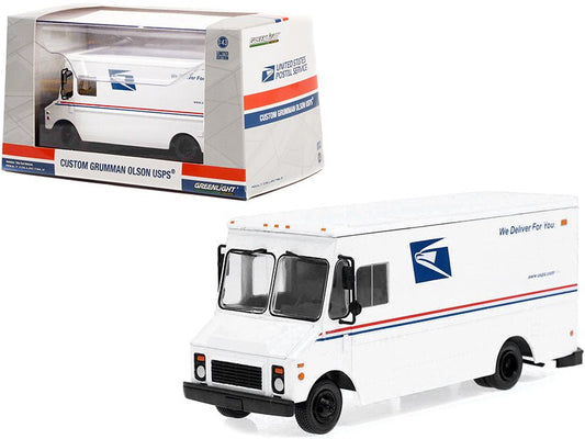 Grumman Olson Custom Delivery Truck White USPS "United States Postal Service" 1/43 Diecast Model by Greenlight free shipping USA - Rapid Vehicles
