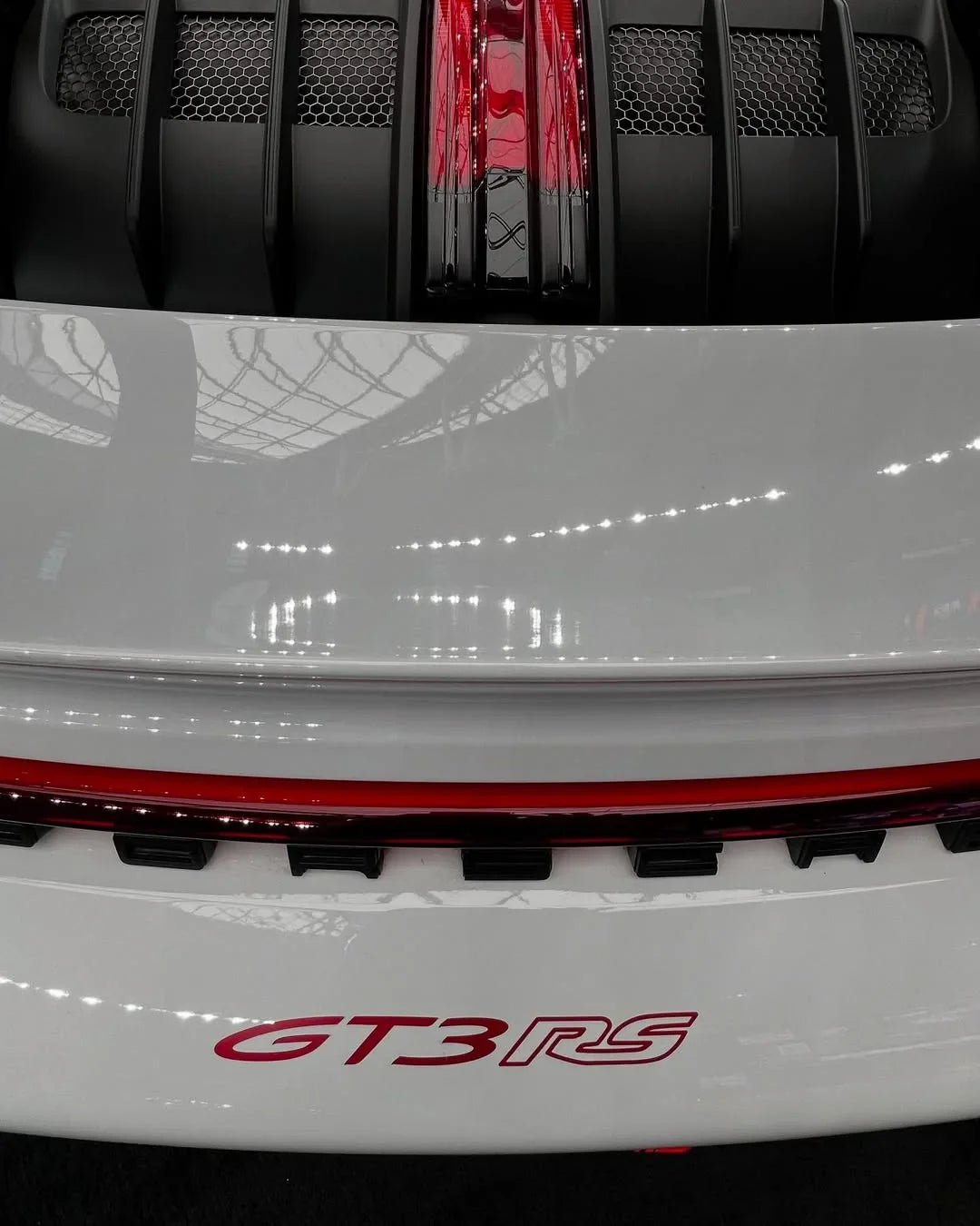 "GT3 RS" Rear Bumper Vinyl Logo Decal Emblem for Porsche Vehicles (992) - Rapid Vehicles