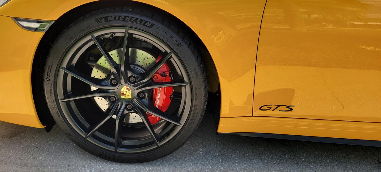 "GTS" Door Vinyl Logo Emblems for Porsche Vehicles (Boxter, Cayman, 911, Macan, Cayenne, Panamera) - Rapid Vehicles