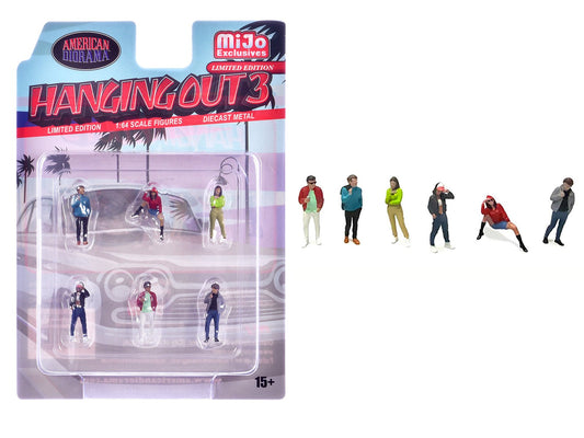 "Hanging Out 3" 6 piece Diecast Figure Set (6 Figures) Limited Edition for 1/64 Scale Models by American Diorama free shipping USA - Rapid Vehicles