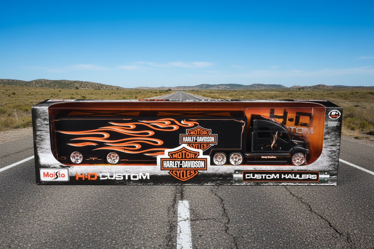 Harley Davidson Custom Hauler Trailer Black "Custom Haulers" Series 1/64 Diecast Model by Maisto free shipping USA - Rapid Vehicles