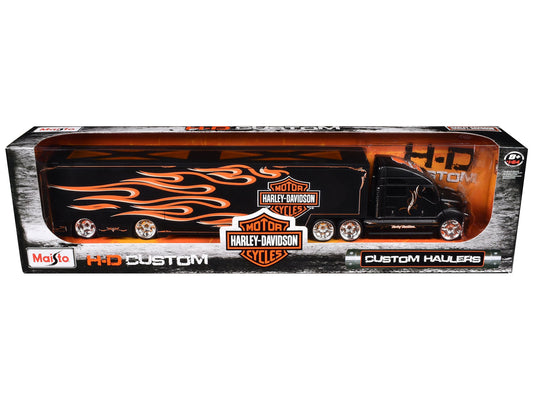 Harley Davidson Custom Hauler Trailer Black "Custom Haulers" Series 1/64 Diecast Model by Maisto free shipping USA - Rapid Vehicles