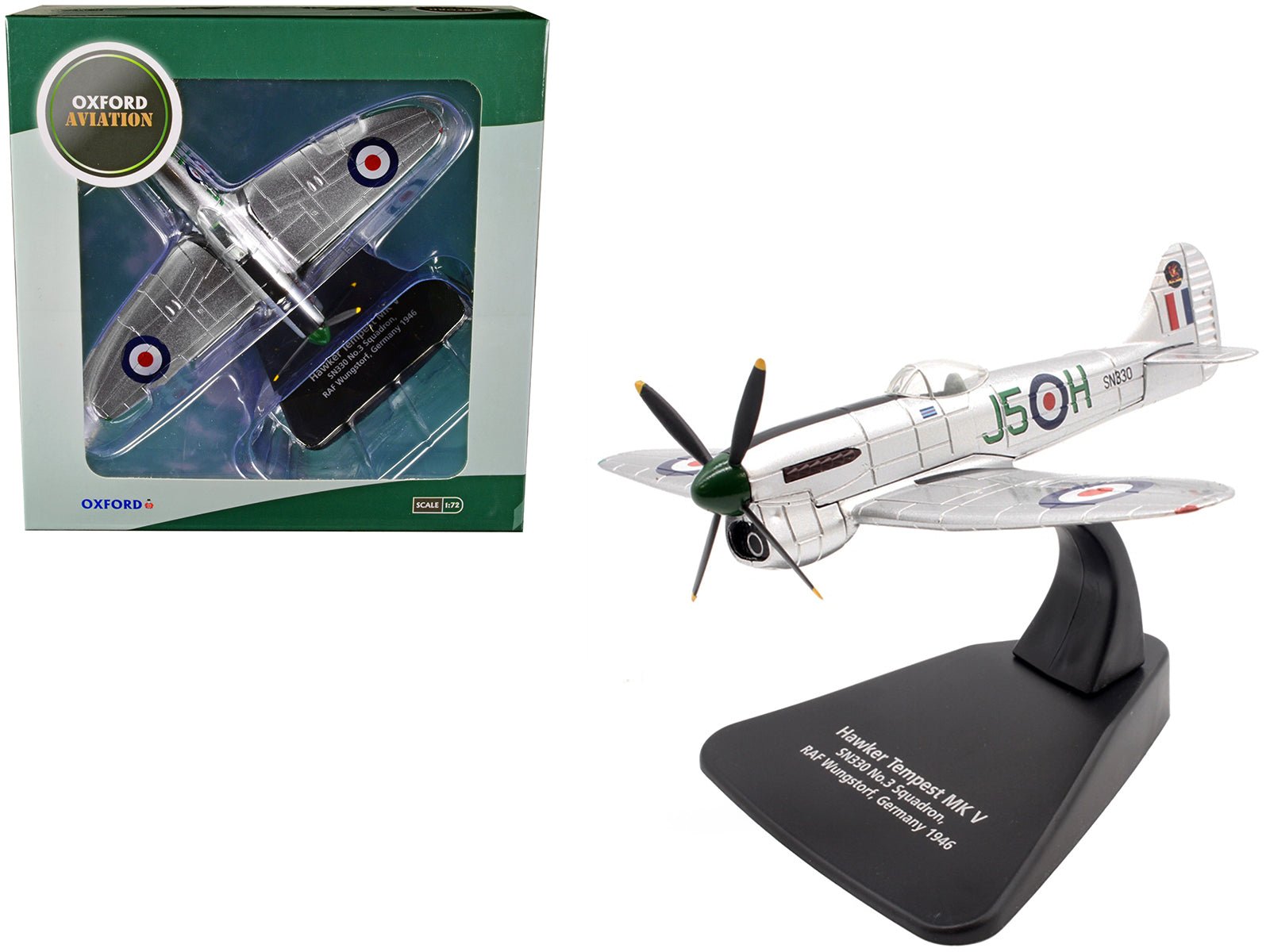Hawker Tempest MK V Fighter Plane SN330 No.3 Squadron RAF Wunstorf Germany (1946) "Oxford Aviation" Series 1/72 Diecast Model Airplane by Oxford Diecast free shipping USA - Rapid Vehicles