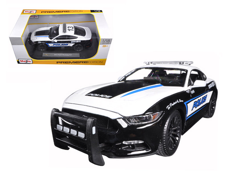 2015 Ford Mustang GT 5.0 Police Car Black and White with Blue - Premium  from Rapidvehicles - Just $77.39! Shop now at Rapidvehicles