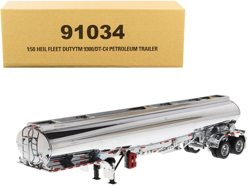 Heil Fleet Duty TM 9300/DT - C4 Petroleum Tanker Trailer Chrome "Transport Series" 1/50 Diecast Model by Diecast Masters free shipping USA - Rapid Vehicles