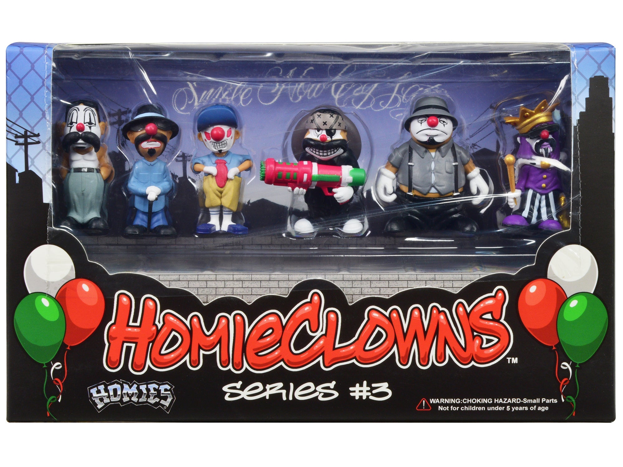 "HomieClowns" Series 3 2 - Inch Figures Set of 6 Pieces by Homies - Rapid Vehicles