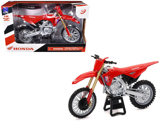 Honda CRF450R Motorcycle Red with Black Accents 1/12 Diecast Model by New Ray free shipping USA - Rapid Vehicles